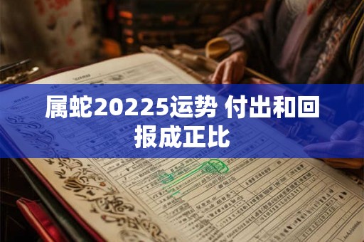 属蛇20225运势 付出和回报成正比