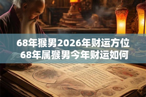 68年猴男2026年财运方位 68年属猴男今年财运如何