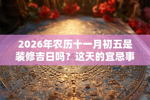 2026年农历十一月初五是装修吉日吗？这天的宜忌事项有哪些？