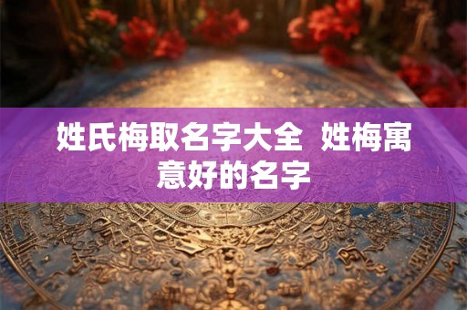 姓氏梅取名字大全 姓梅寓意好的名字 姓氏梅取名字大全 姓梅寓意好的名字