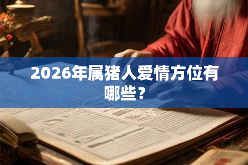 2026年属猪人爱情方位有哪些？