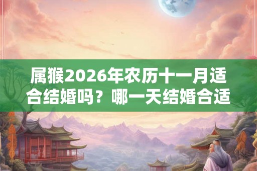 属猴2026年农历十一月适合结婚吗？哪一天结婚合适？