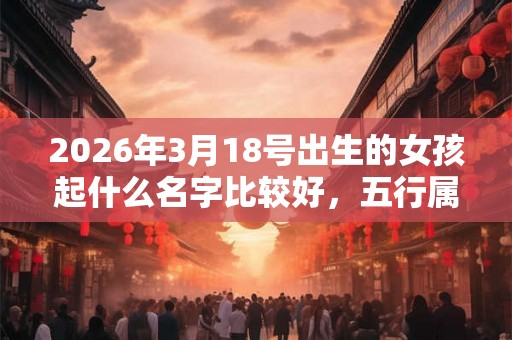 2026年3月18号出生的女孩起什么名字比较好，五行属什么