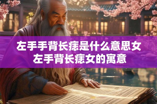 左手手背长痣是什么意思女 左手背长痣女的寓意