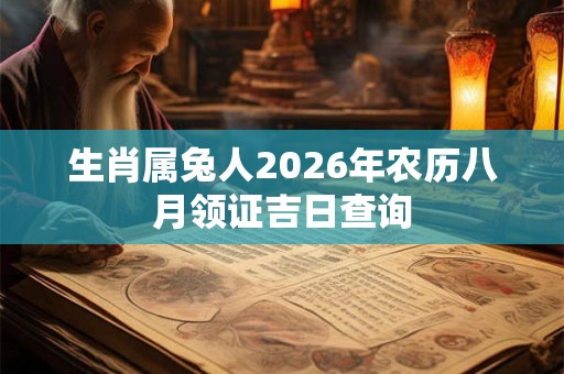 生肖属兔人2026年农历八月领证吉日查询