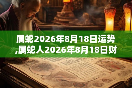 属蛇2026年8月18日运势,属蛇人2026年8月18日财运,生肖蛇2026年8月18日运势
