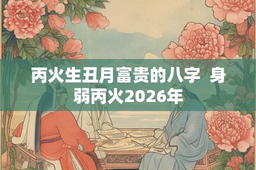 丙火生丑月富贵的八字  身弱丙火2026年