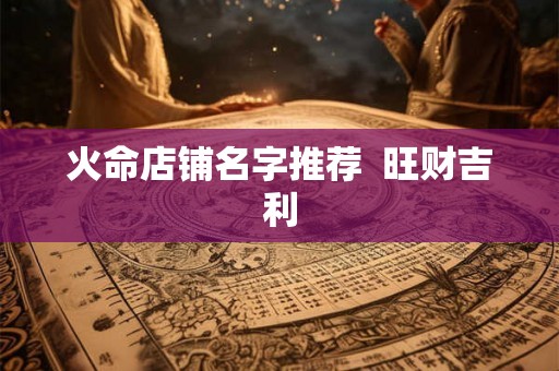 火命店铺名字推荐  旺财吉利