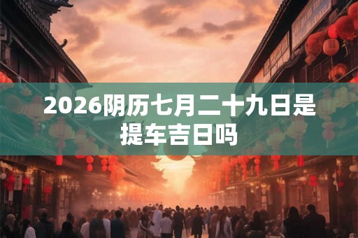 2026阴历七月二十九日是提车吉日吗