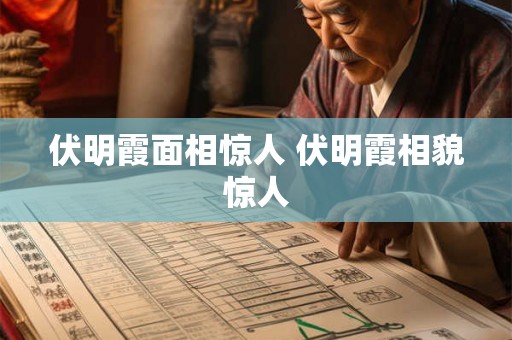 伏明霞面相惊人 伏明霞相貌惊人