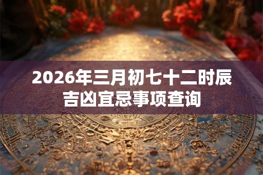 2026年三月初七十二时辰吉凶宜忌事项查询