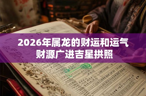 2026年属龙的财运和运气 财源广进吉星拱照