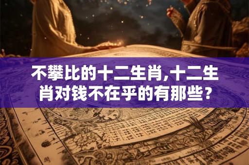 不攀比的十二生肖,十二生肖对钱不在乎的有那些？