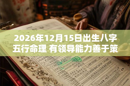 2026年12月15日出生八字五行命理 有领导能力善于策划