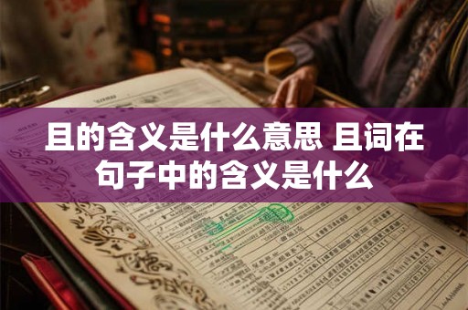且的含义是什么意思 且词在句子中的含义是什么