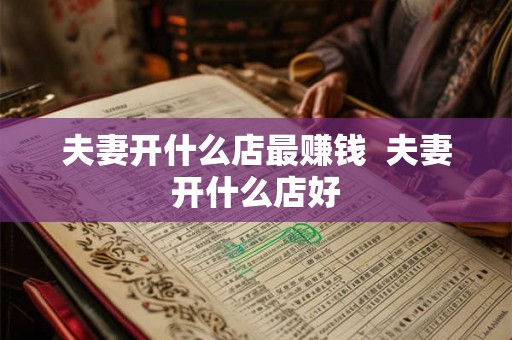 夫妻开什么店最赚钱  夫妻开什么店好