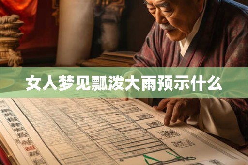 女人梦见瓢泼大雨预示什么