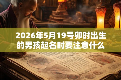 2026年5月19号卯时出生的男孩起名时要注意什么 2026年5月19号卯时出生的男孩起名时要注意什么