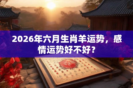 2026年六月生肖羊运势,感情运势好不好? 2026年六月生肖羊运势,感情运势好不好?