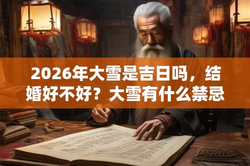 2026年大雪是吉日吗，结婚好不好？大雪有什么禁忌？