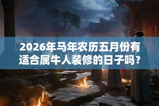 2026年马年农历五月份有适合属牛人装修的日子吗? 2026年马年农历五月份有适合属牛人装修的日子吗?