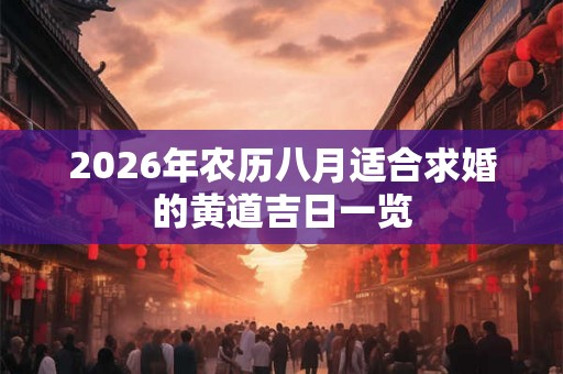 2026年农历八月适合求婚的黄道吉日一览 2026年农历八月适合求婚的黄道吉日一览