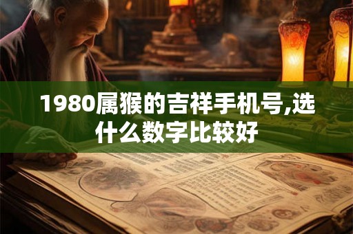 1980属猴的吉祥手机号,选什么数字比较好
