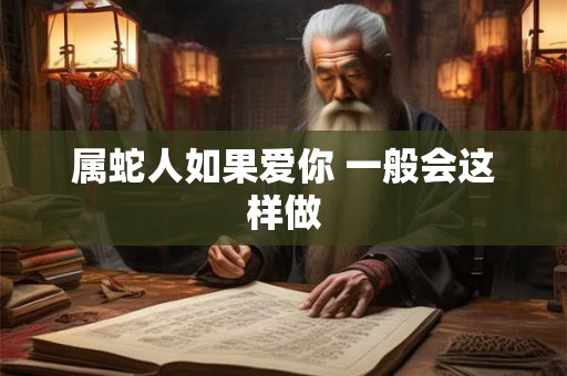 属蛇人如果爱你 一般会这样做
