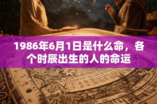 1986年6月1日是什么命，各个时辰出生的人的命运