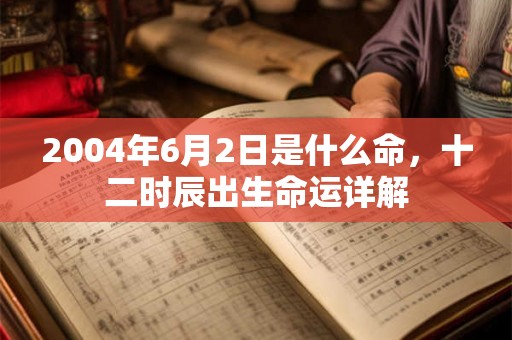 2004年6月2日是什么命，十二时辰出生命运详解