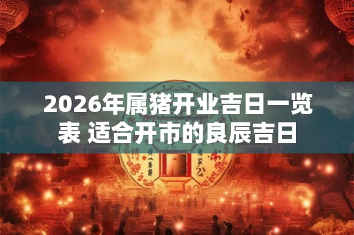 2026年属猪开业吉日一览表 适合开市的良辰吉日 2026年属猪开业吉日一览表 适合开市的良辰吉日