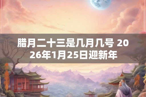 腊月二十三是几月几号 2026年1月25日迎新年