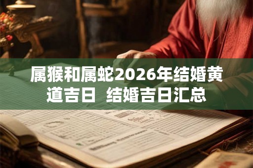 属猴和属蛇2026年结婚黄道吉日 结婚吉日汇总 属猴和属蛇2026年结婚黄道吉日 结婚吉日汇总