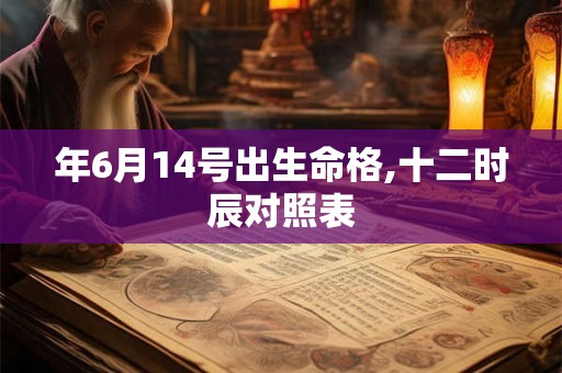年6月14号出生命格,十二时辰对照表