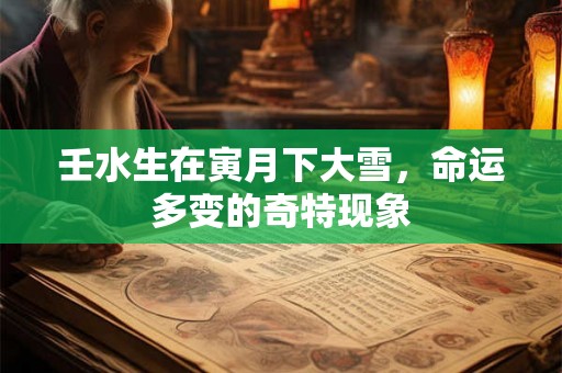 壬水生在寅月下大雪,命运多变的奇特现象 壬水生在寅月下大雪,命运多变的奇特现象