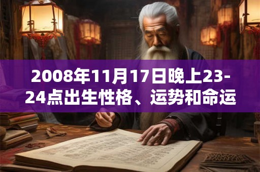 2008年11月17日晚上23-24点出生性格、运势和命运