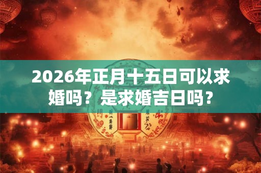 2026年正月十五日可以求婚吗？是求婚吉日吗？