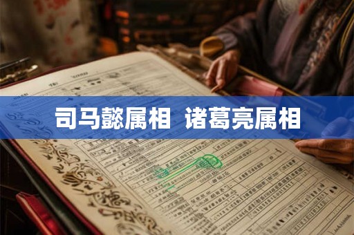 司马懿属相  诸葛亮属相