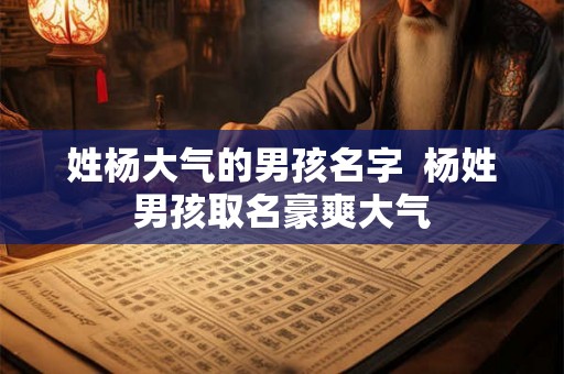 姓杨大气的男孩名字 杨姓男孩取名豪爽大气 姓杨大气的男孩名字 杨姓男孩取名豪爽大气