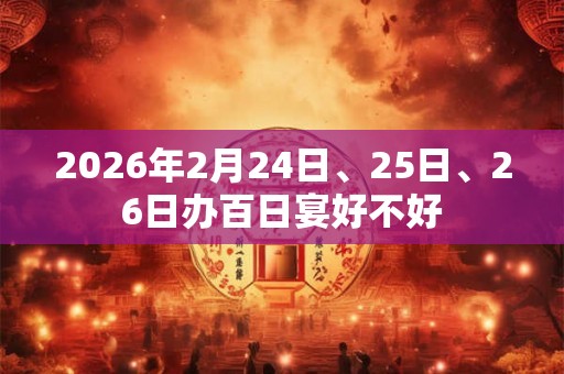 2026年2月24日、25日、26日办百日宴好不好