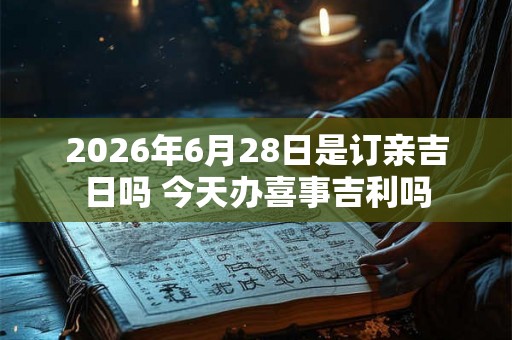 2026年6月28日是订亲吉日吗 今天办喜事吉利吗