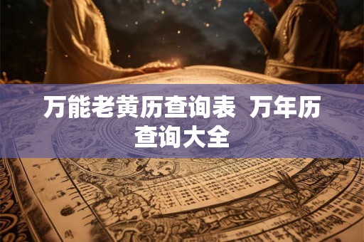 万能老黄历查询表  万年历查询大全