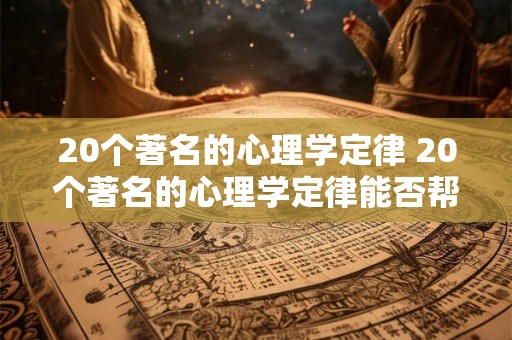 20个著名的心理学定律 20个著名的心理学定律能否帮助我们更好地理解人类行为和心理状态 20个著名的心理学定律 20个著名的心理学定律能否帮助我们更好地理解人类行为和心理状态