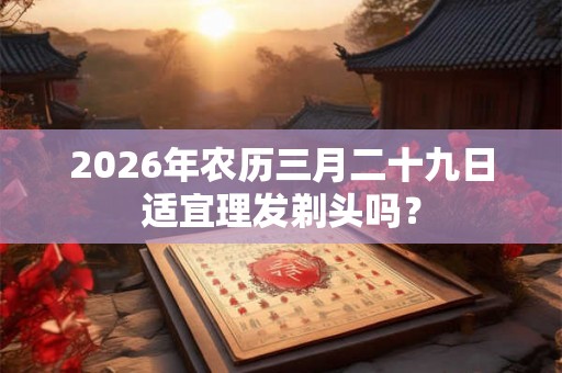 2026年农历三月二十九日适宜理发剃头吗？
