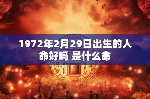 1972年2月29日出生的人命好吗 是什么命