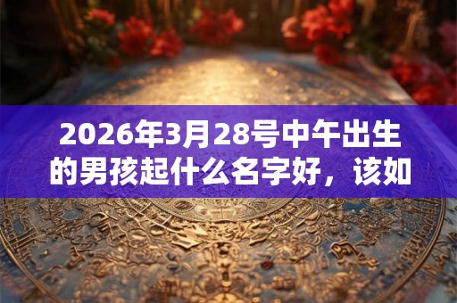 2026年3月28号中午出生的男孩起什么名字好，该如何取名？