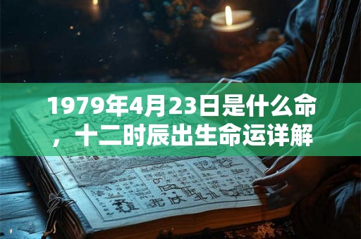 1979年4月23日是什么命，十二时辰出生命运详解
