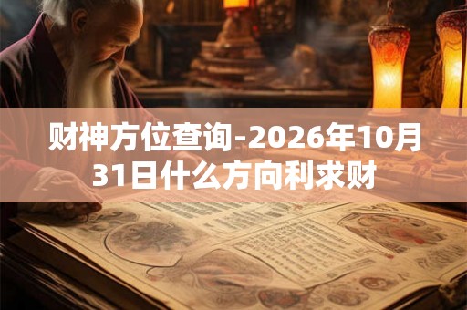 财神方位查询-2026年10月31日什么方向利求财 财神方位查询-2026年10月31日什么方向利求财