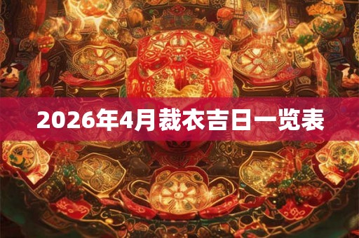 2026年4月裁衣吉日一览表