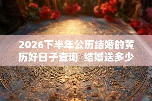 2026下半年公历结婚的黄历好日子查询 结婚送多少钱吉利 2026下半年公历结婚的黄历好日子查询 结婚送多少钱吉利
